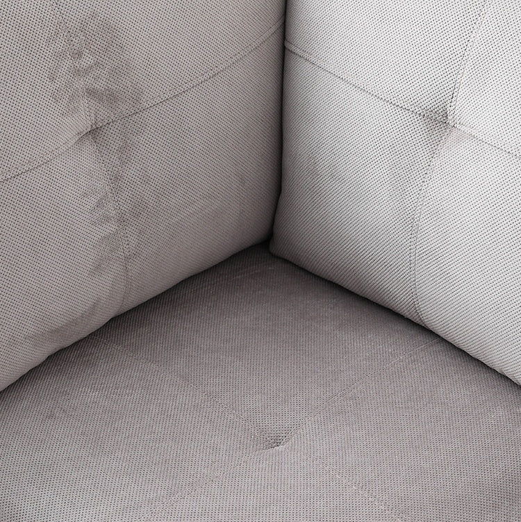 Ainehome Gray and White L-Shaped Corduroy Sofa Set