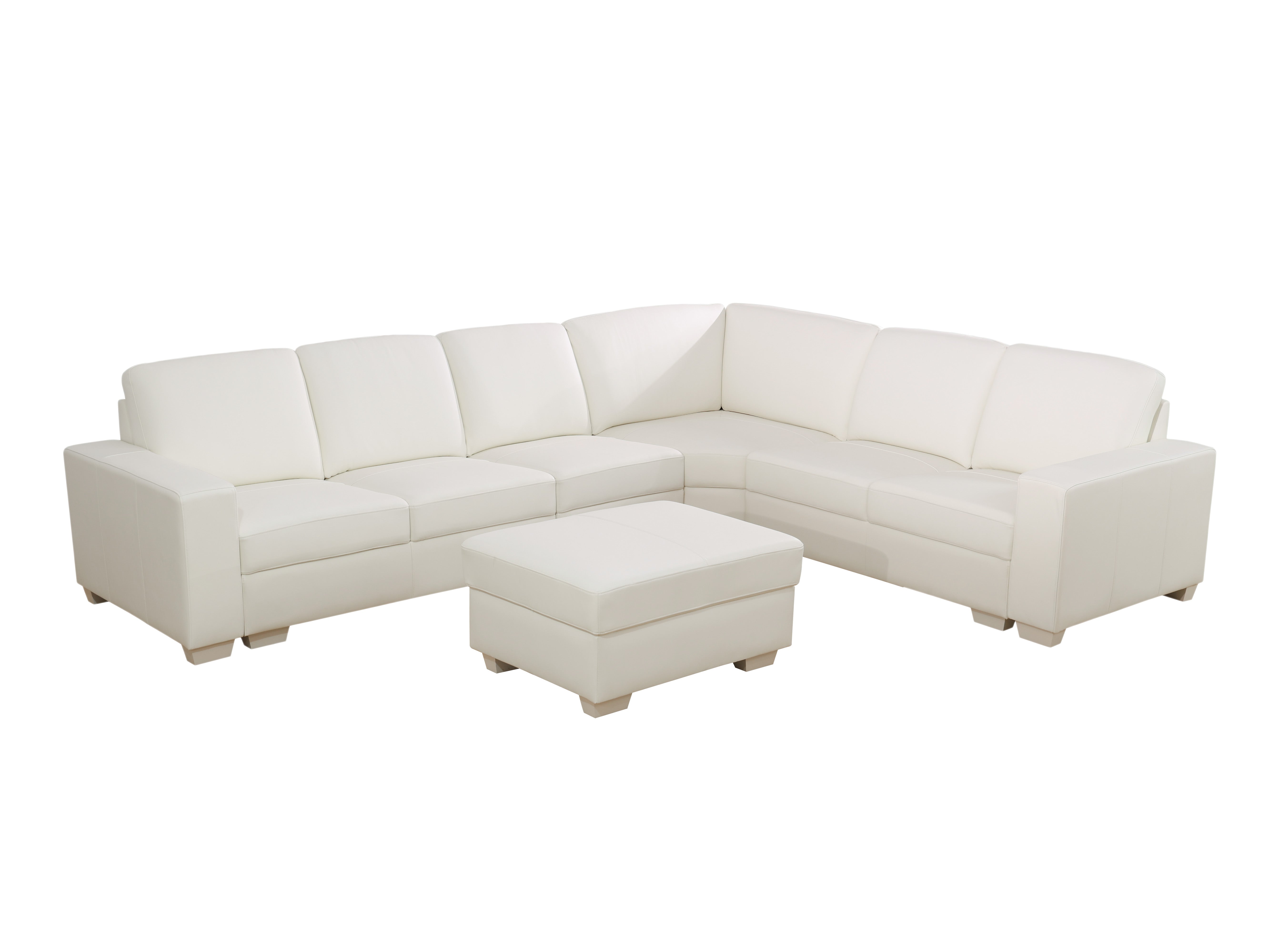Ainehome White Cowhide Leather Combo Sofa Set
