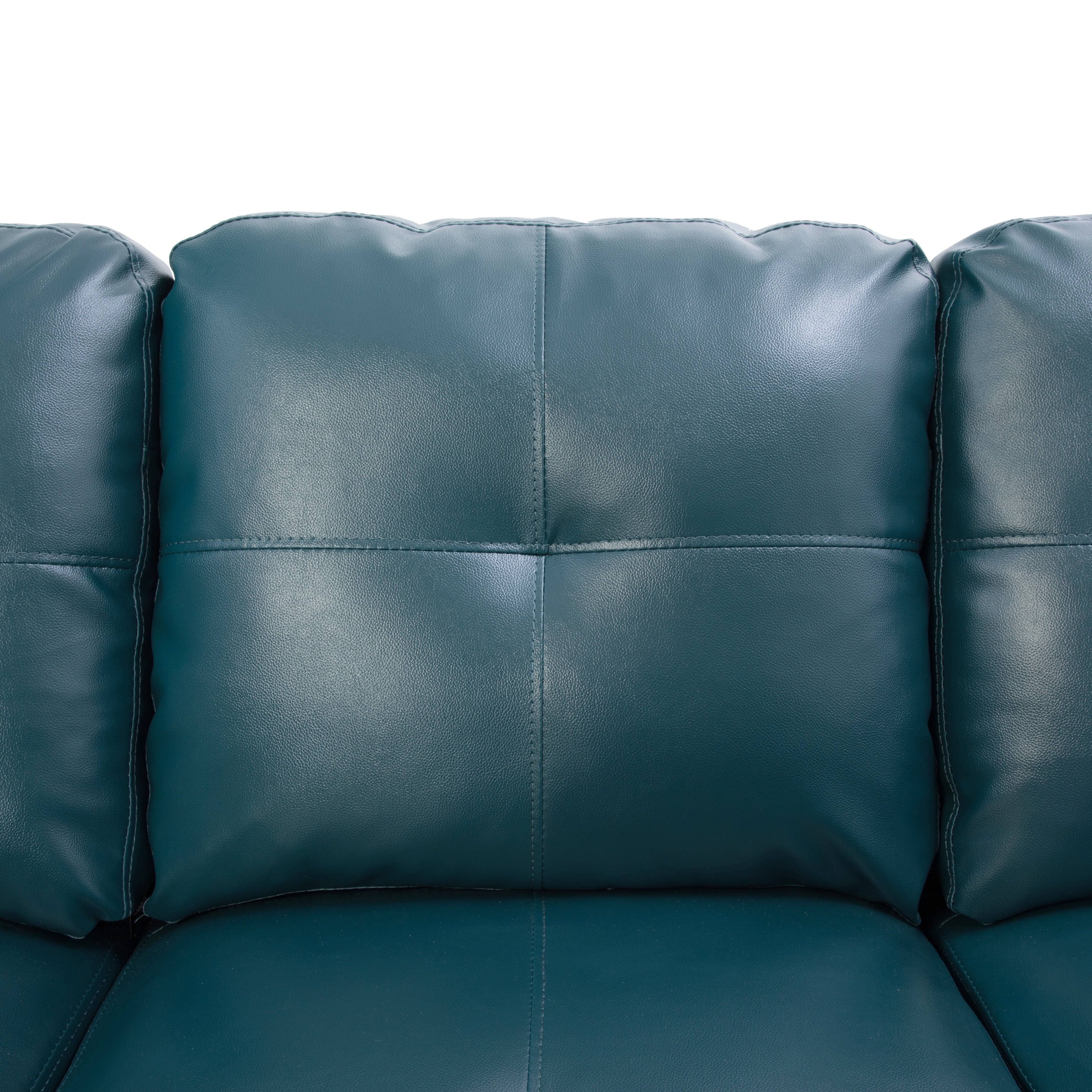Ainehome Denim L-Shape Leather Combo Sofa Set