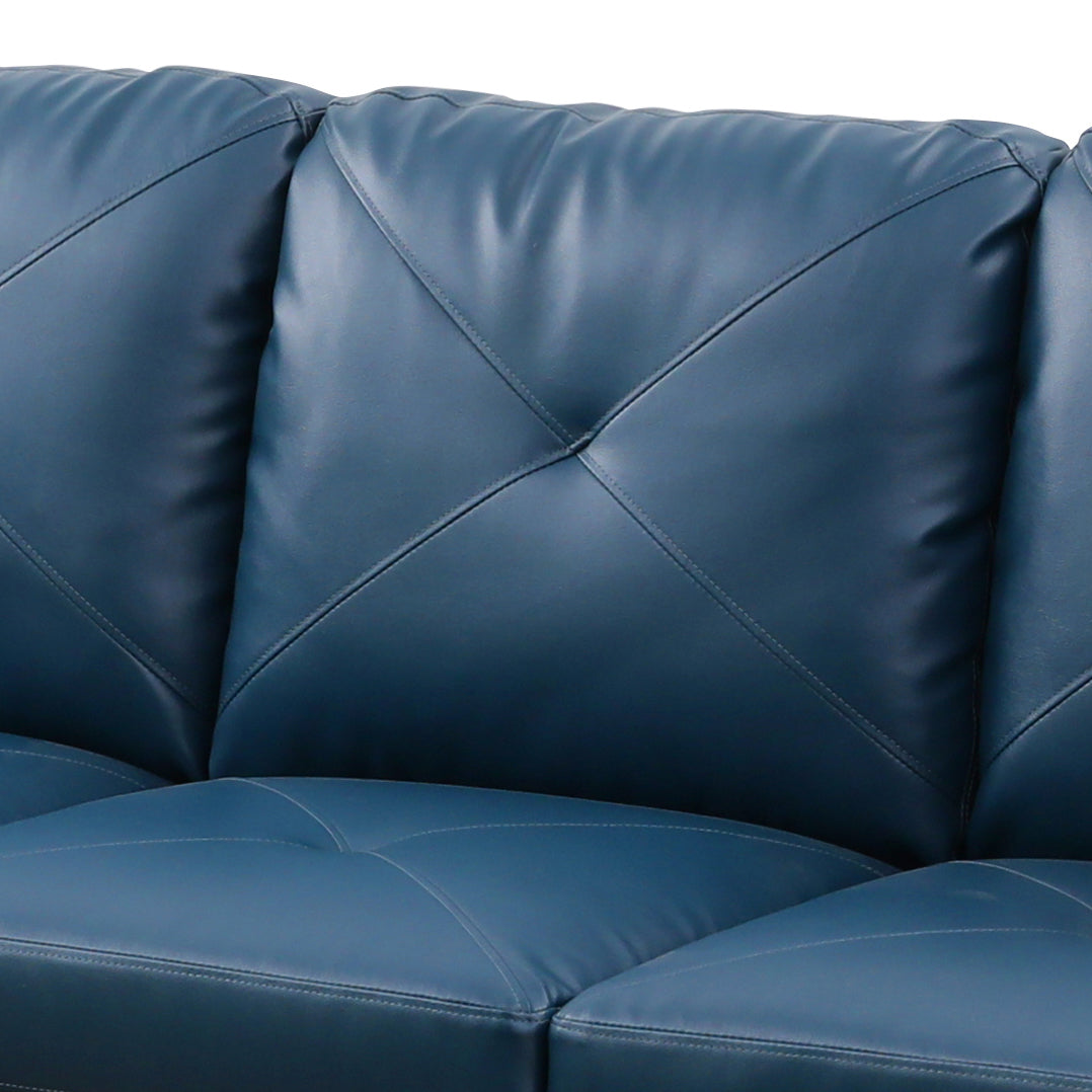 Ainehome Denim L-Shaped Faux Leather Sofa Set