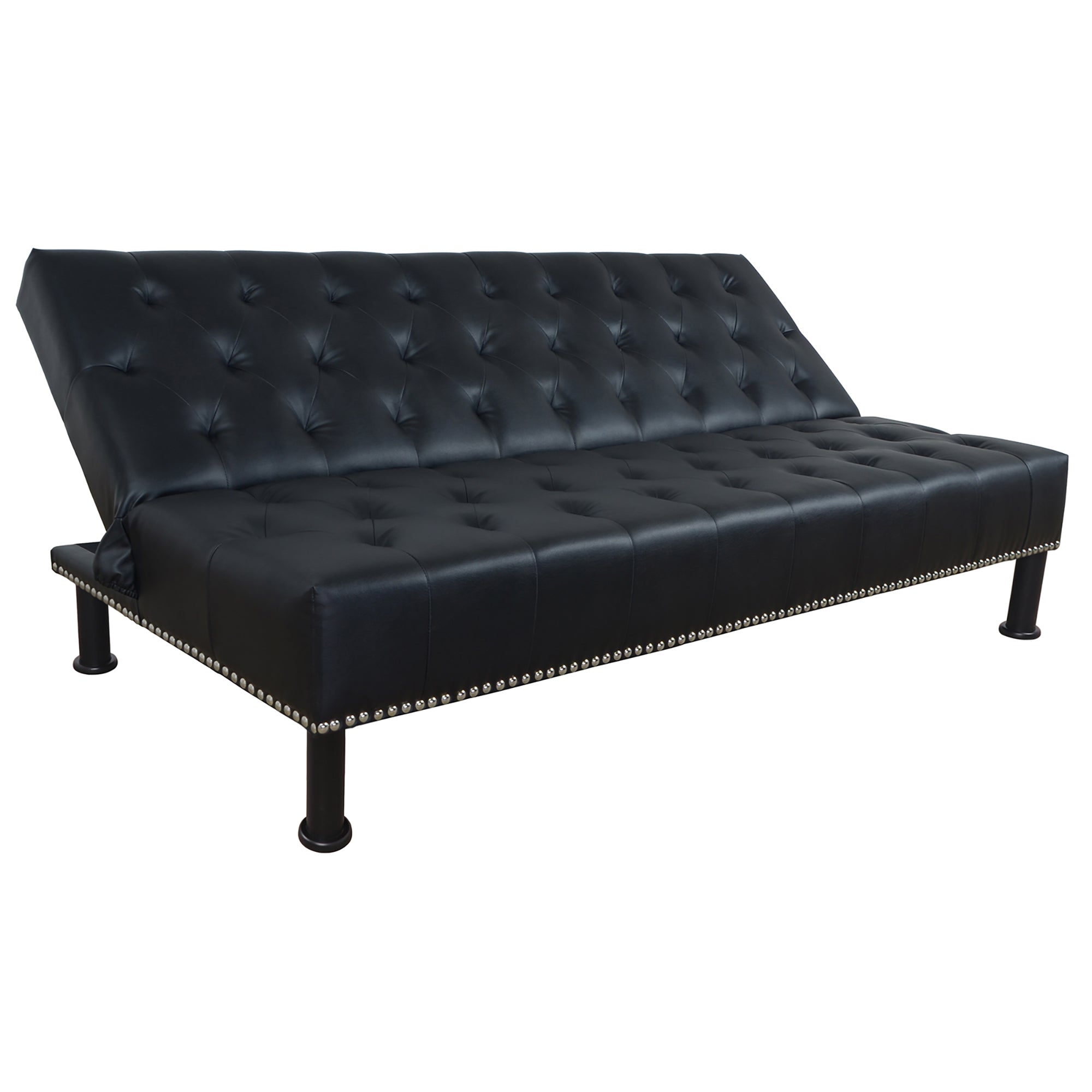 Ainehome Black Faux Leather Sofa bed
