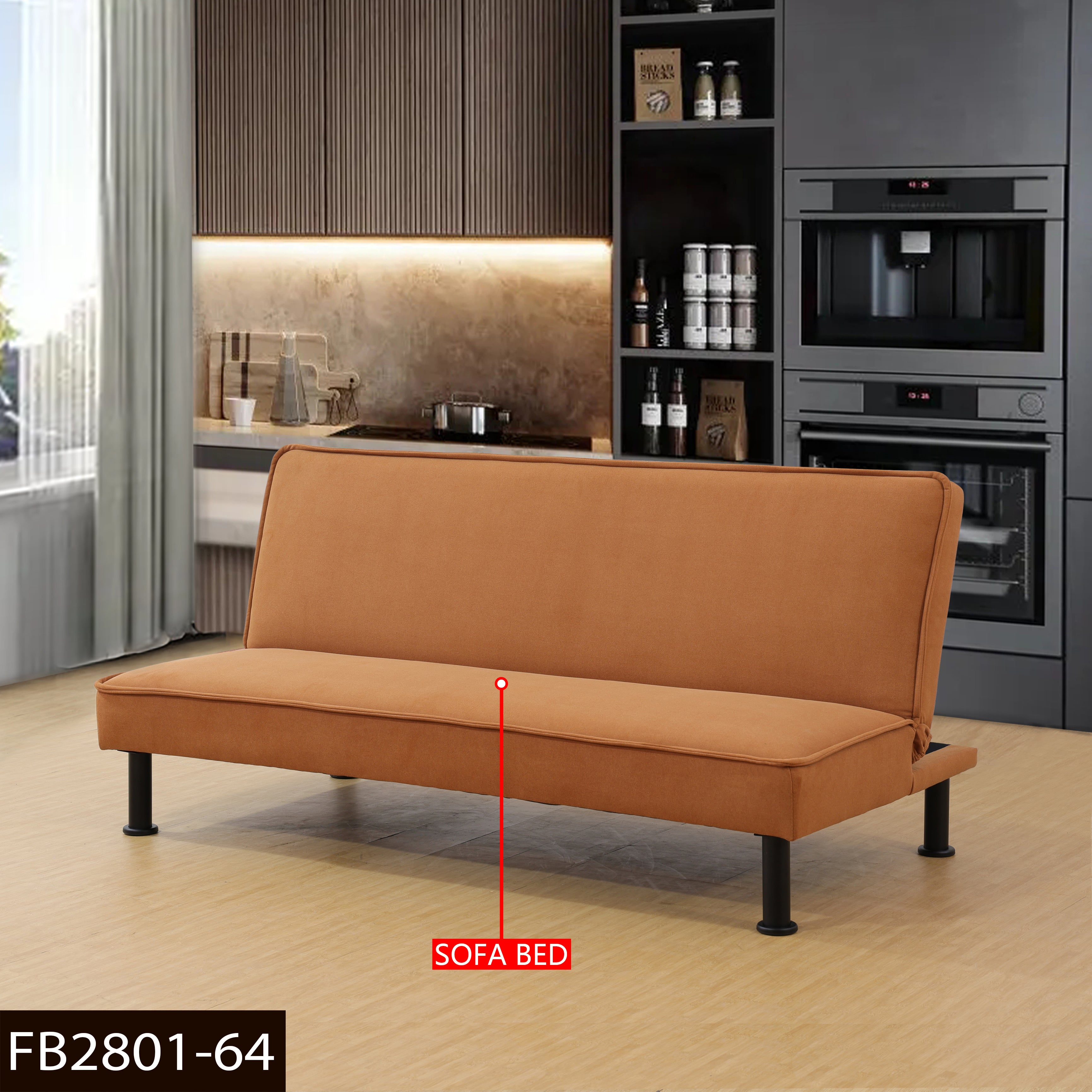 Ainehome Light Coffee Flannel Sofa bed