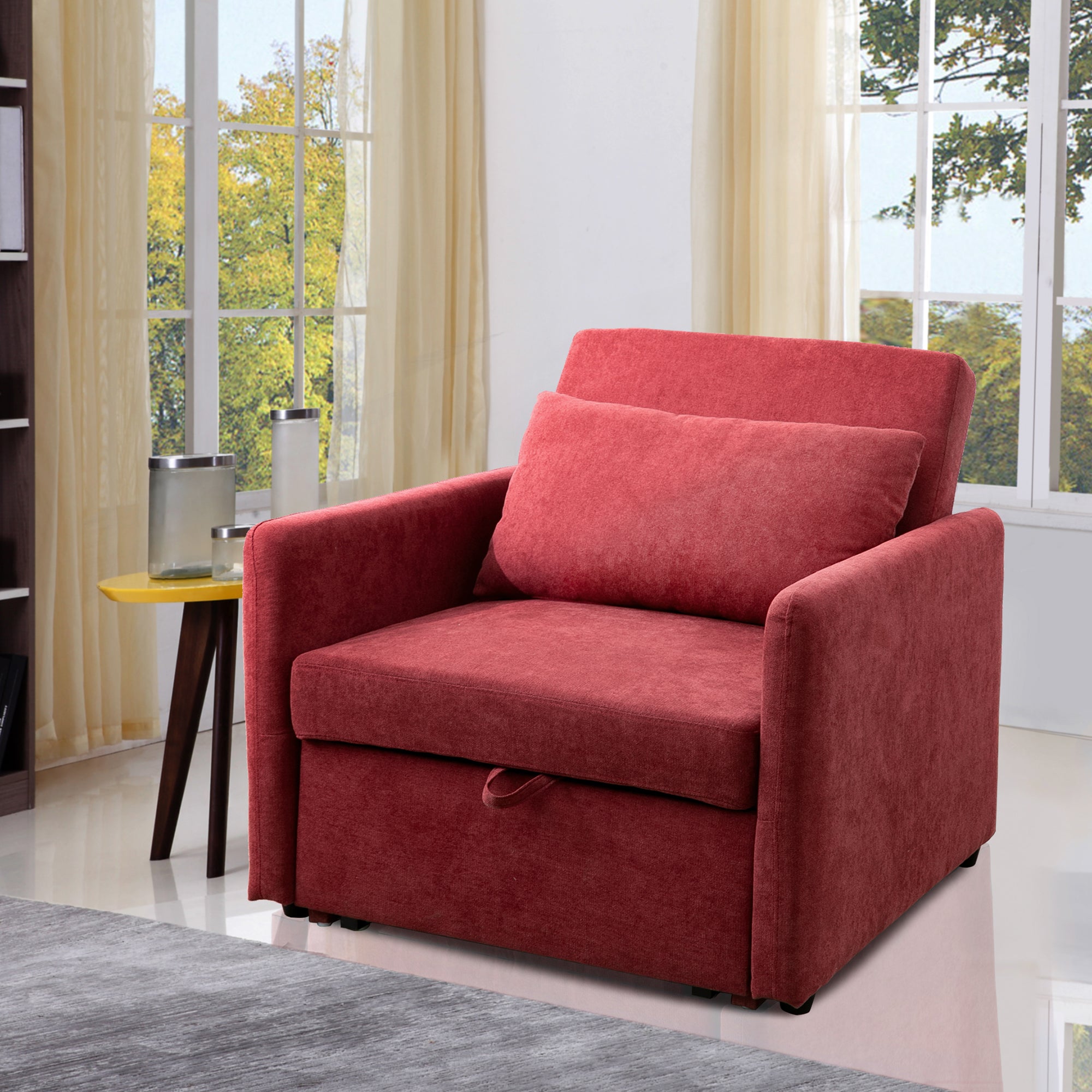 Ainehome Red Lint foldable Sofa bed