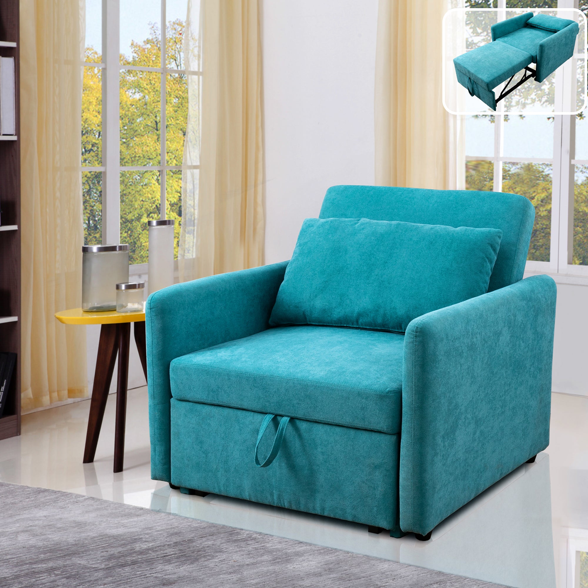 Ainehome Green Lint foldable Sofa bed